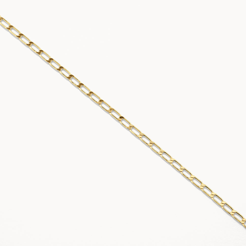 Medley Necklace Thin Flat Curb Chain Necklace in Gold