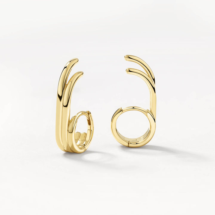 Medley Earrings Triple  Lobe Cuff Huggie Earring in Gold