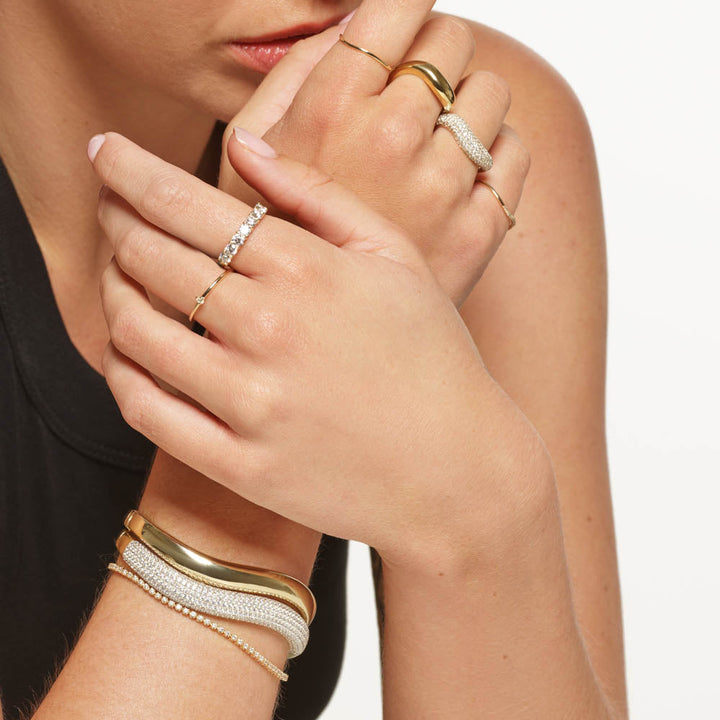 Medley Ring Wave Dome Ring in Gold