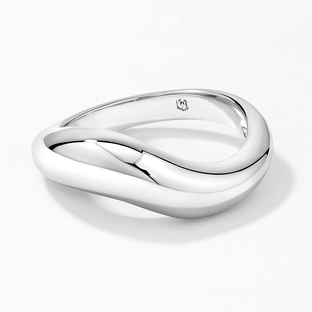 Medley Ring Wave Dome Ring in Silver