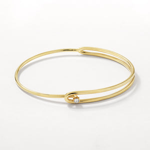 Medley Bangle/Bracelet White Topaz Link Loop Bangle in Gold