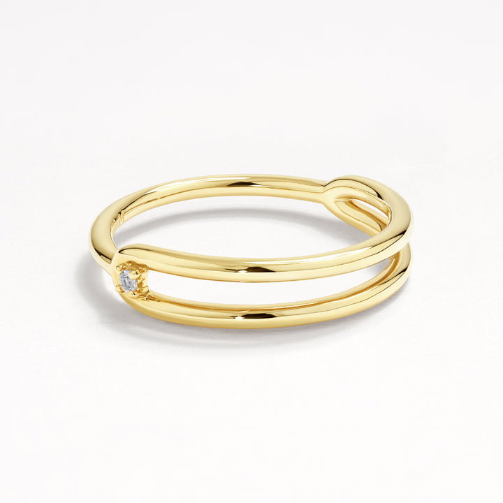 Medley Ring White Topaz Link Loop Ring in Gold