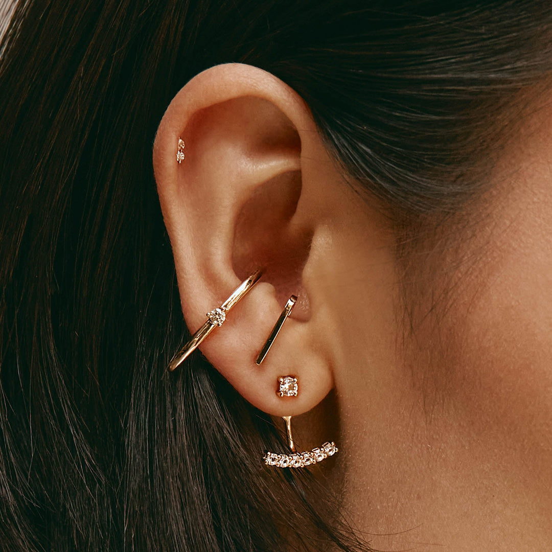 Medley Earrings White Topaz Pave  Jacket Earrings in Gold