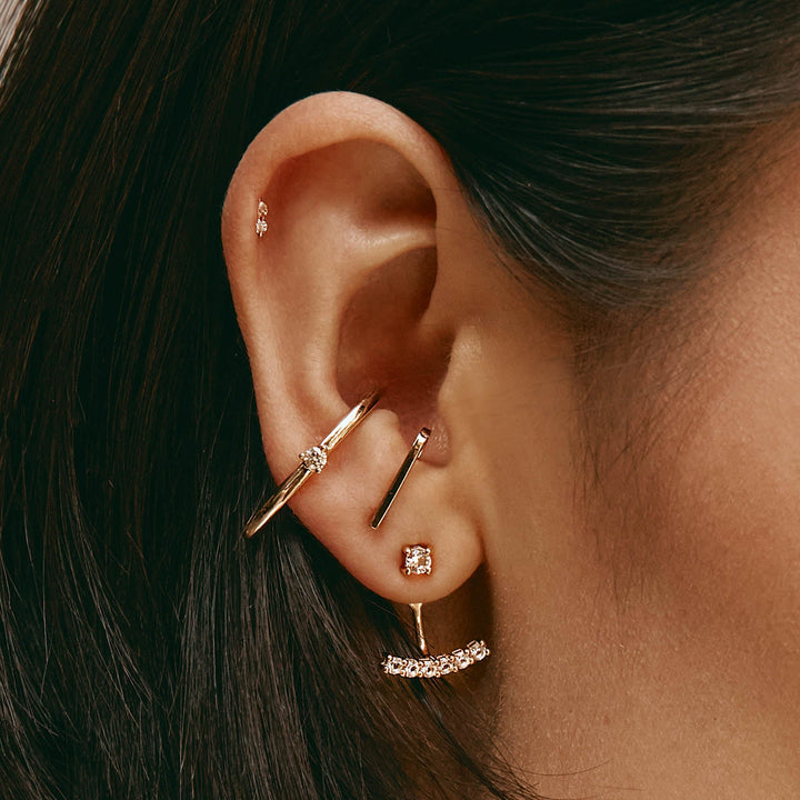 Medley Earrings White Topaz Pave  Jacket Earrings in Gold