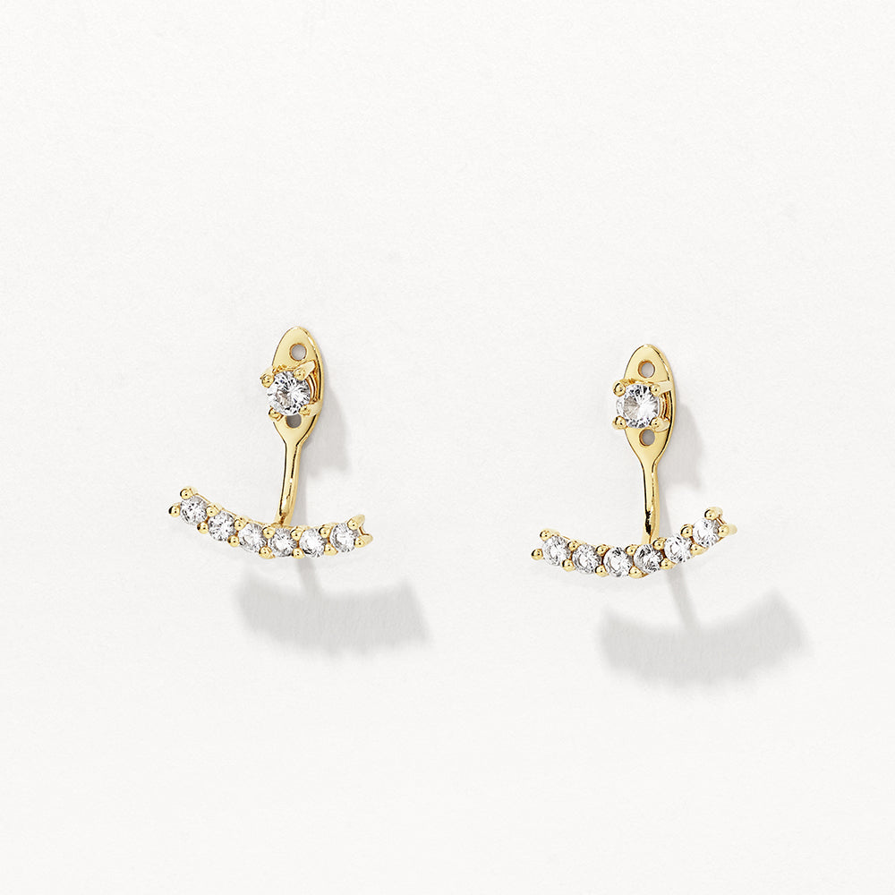 Medley Earrings White Topaz Pave  Jacket Earrings in Gold