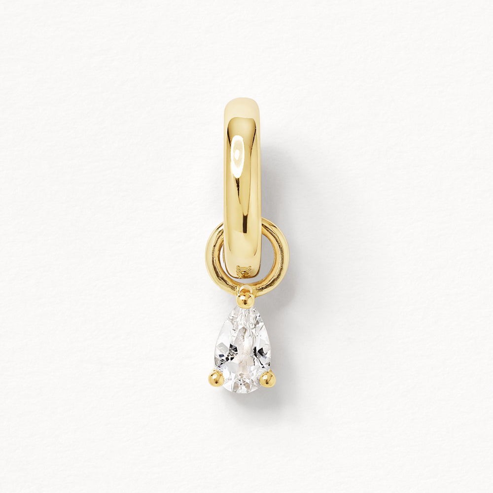 Medley Pendant White Topaz Pear Cut Charm Pendant in Gold