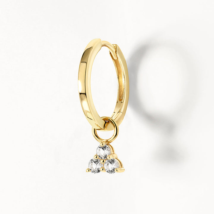 White Topaz Trio Charm in 10k Gold