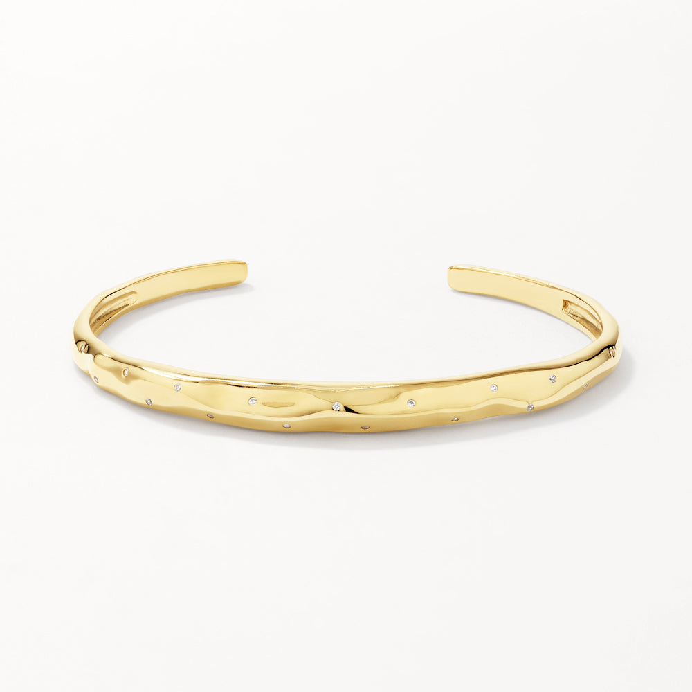 Medley Bangle/Bracelet White Zircon Polka Dot Bangle in Gold