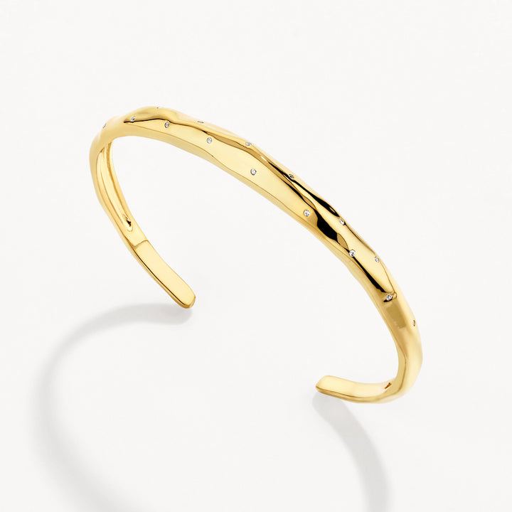 Medley Bangle/Bracelet White Zircon Polka Dot Bangle in Gold