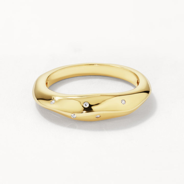 Medley Ring White Zircon Polka Dot Ring in Gold