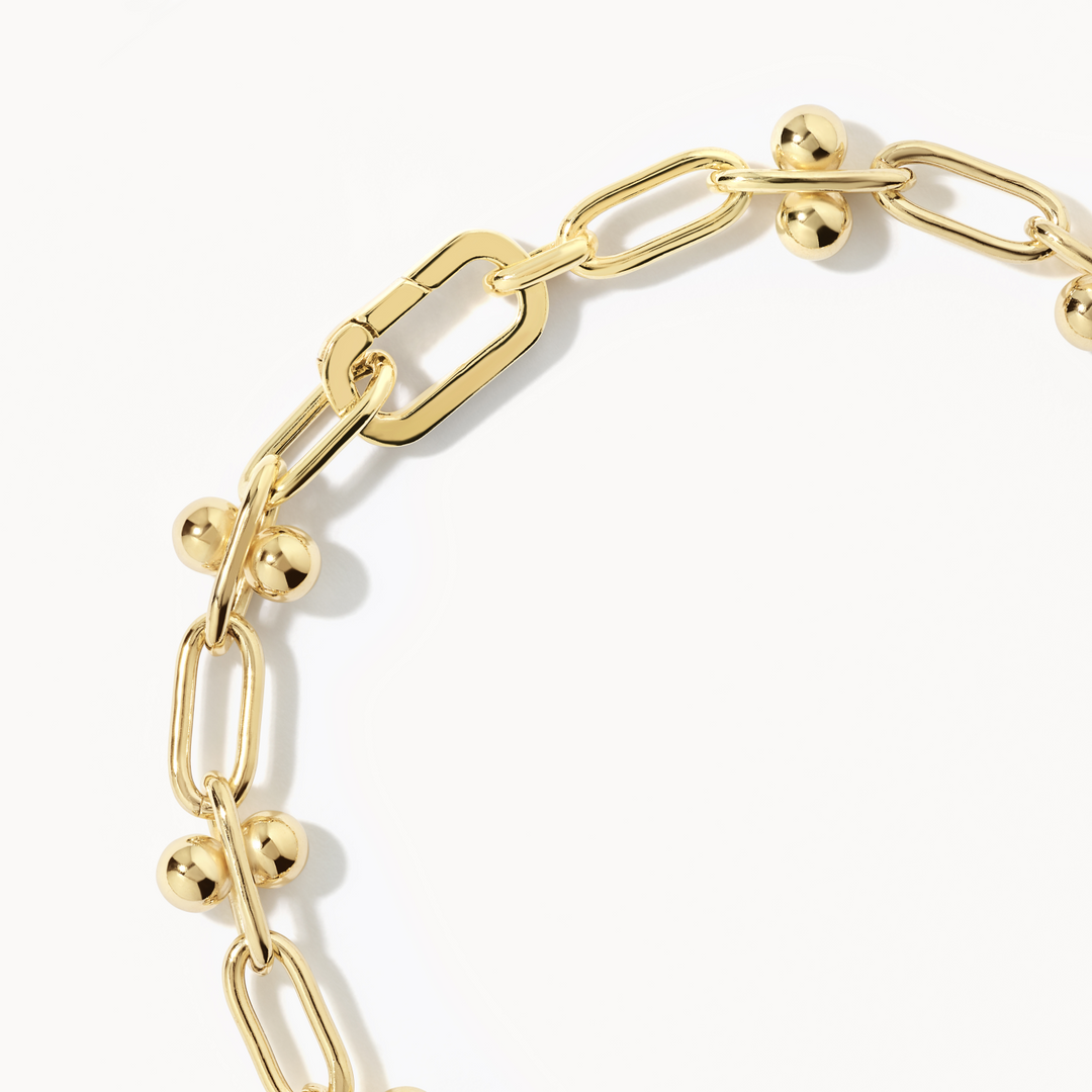 Bauble Paperclip Chain Bracelet in Gold