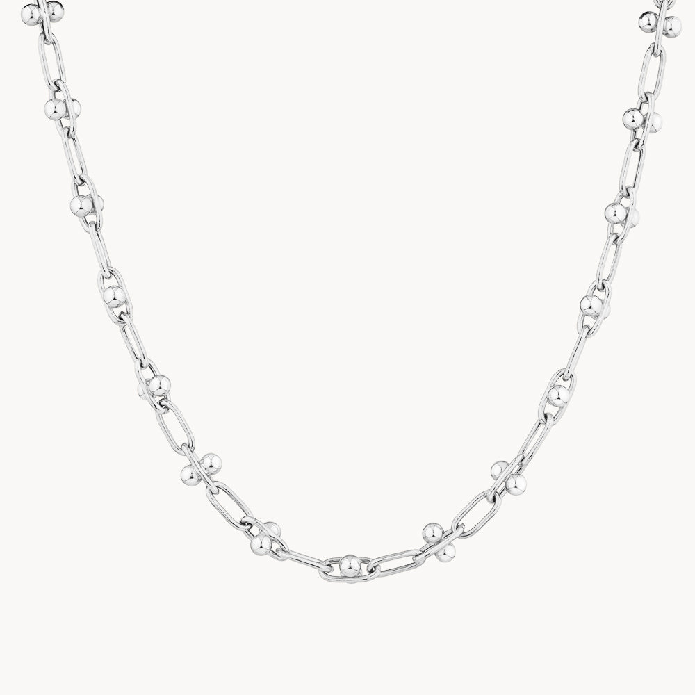 Bauble Paperclip Chain Necklace in Silver