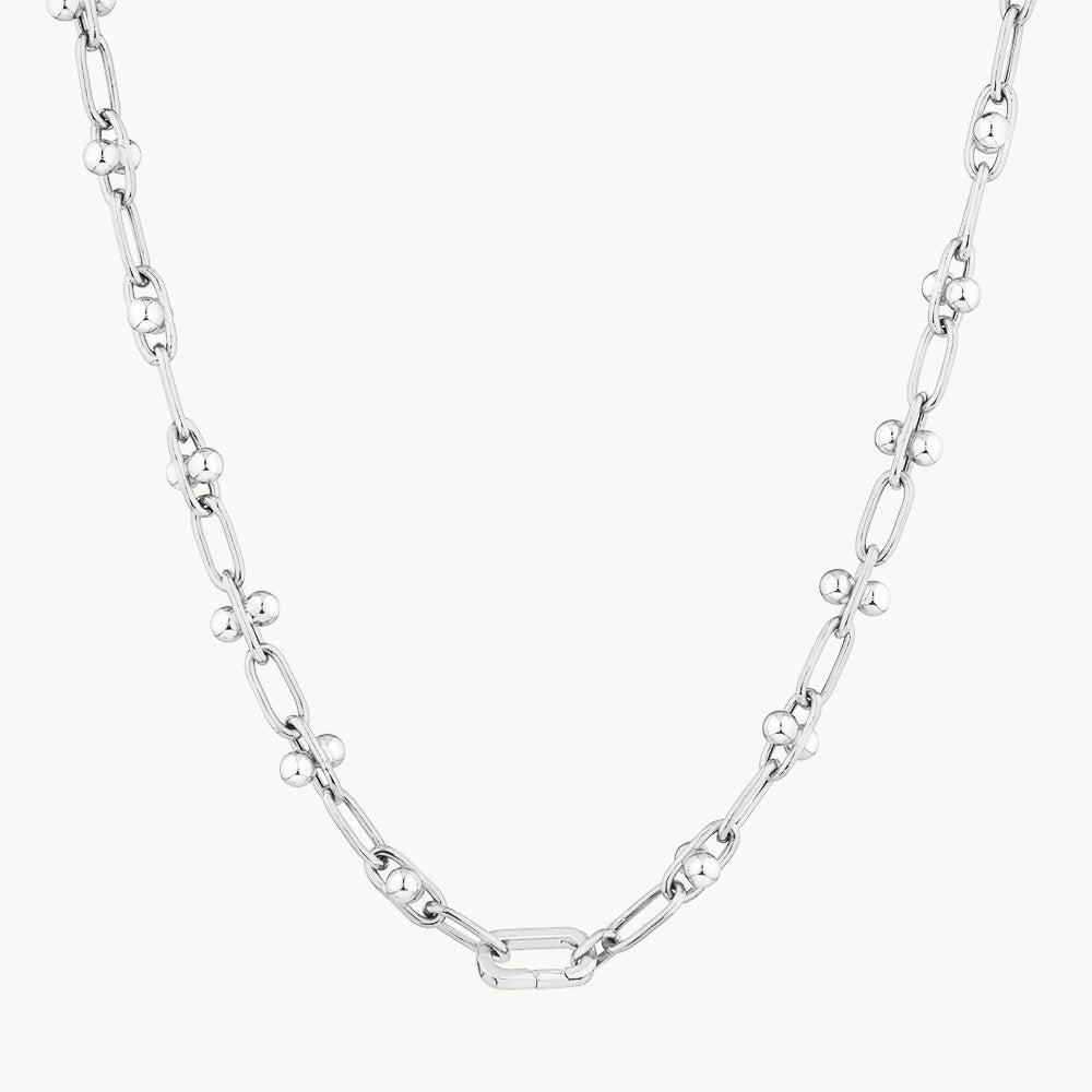 Bauble Paperclip Chain Necklace in Silver