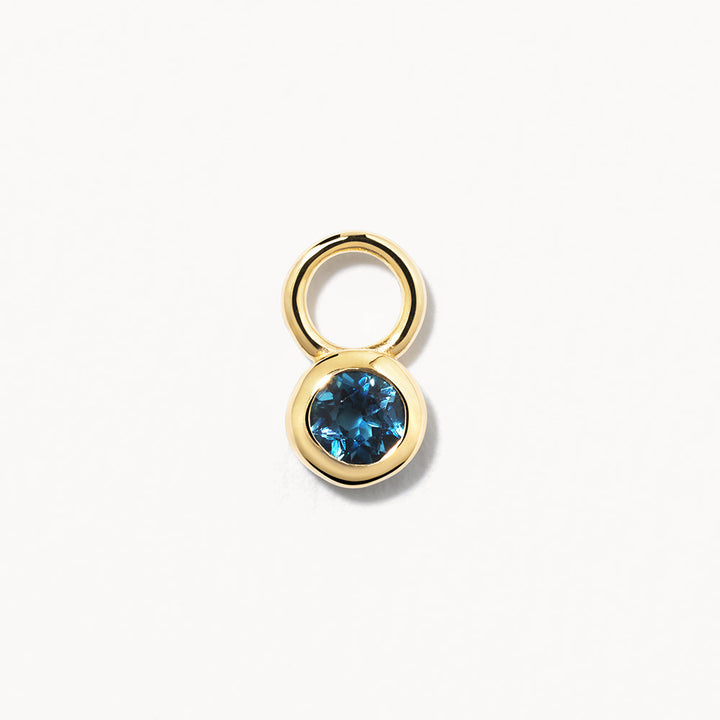 Medley Earrings Blue Topaz Circle Charm in 10k Gold