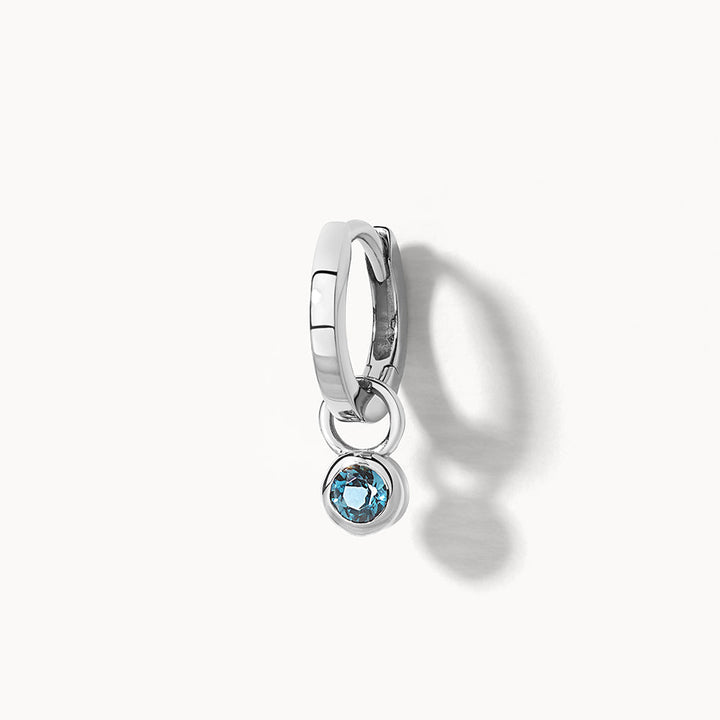 Medley Earrings Blue Topaz Circle Charm in Silver