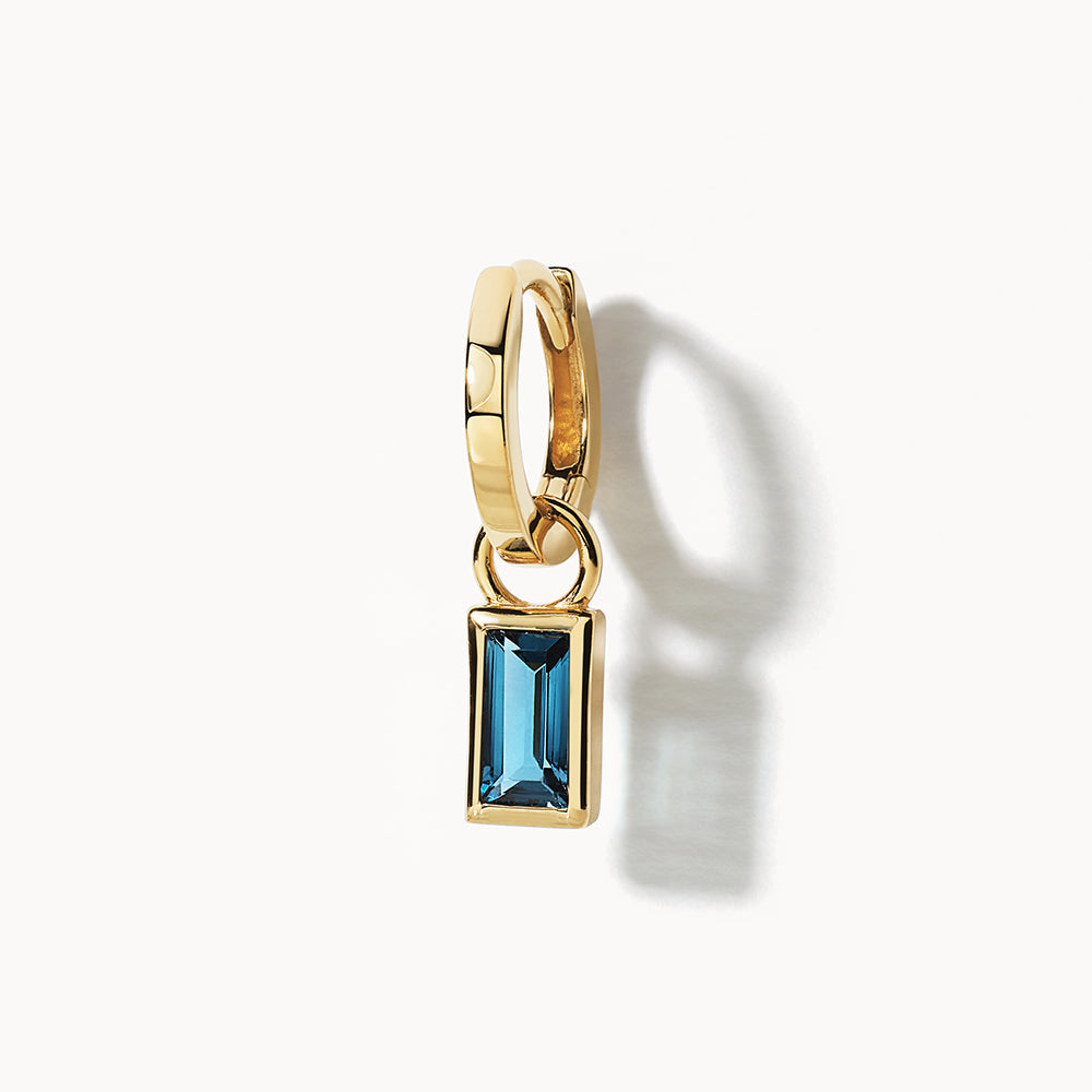 Medley Earrings Blue Topaz Rectangle Charm in 10k Gold