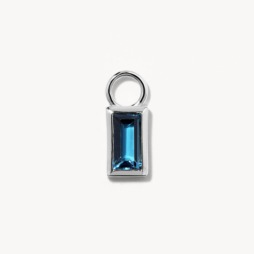 Medley Earrings Blue Topaz Rectangle Charm in Silver