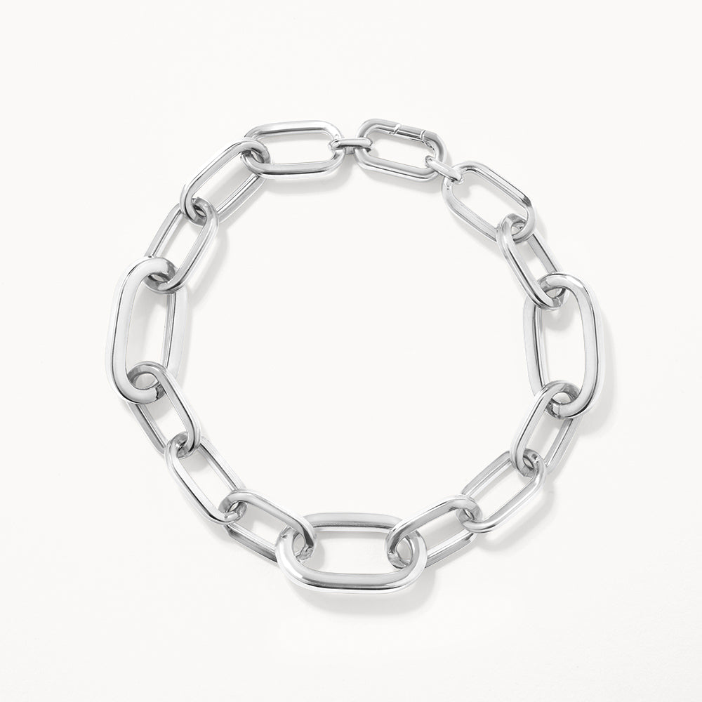 Bold Paperclip Chain Bracelet in Silver