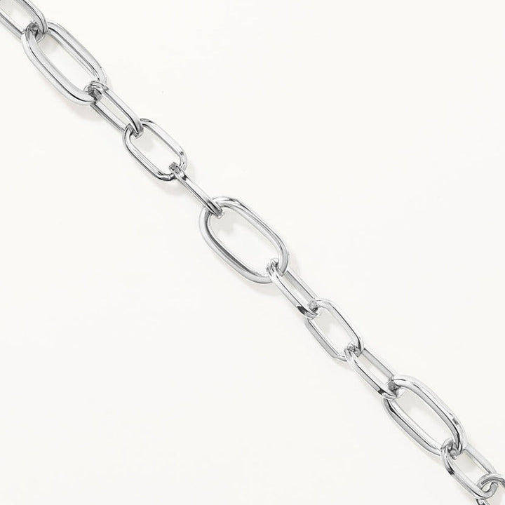 Medley Bangle/Bracelet Bold Paperclip Chain Bracelet in Silver