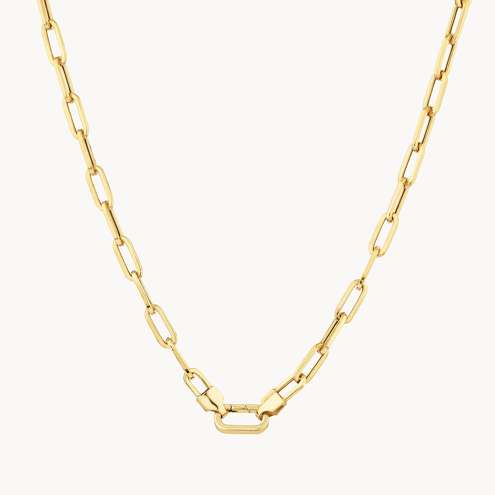 Bold Paperclip Chain Necklace in Gold