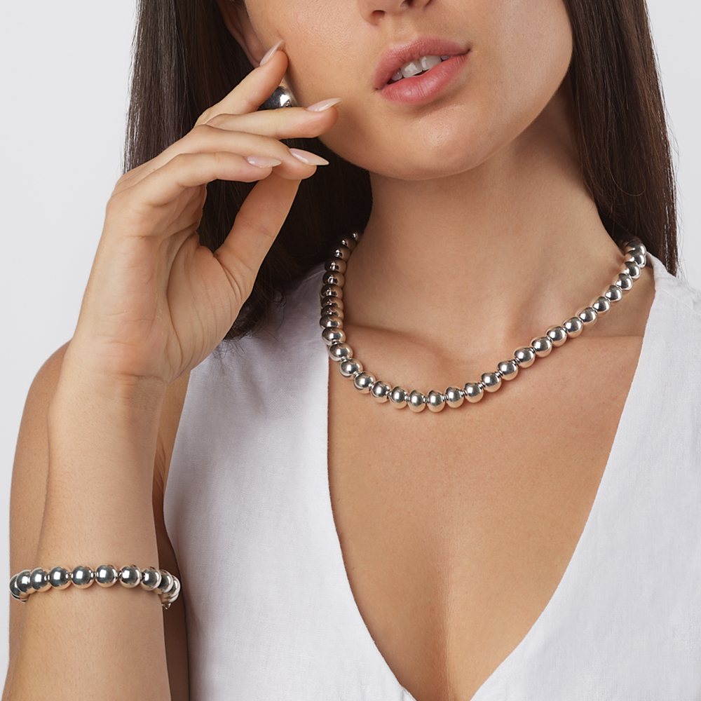Chunky Ball Bracelet in Silver