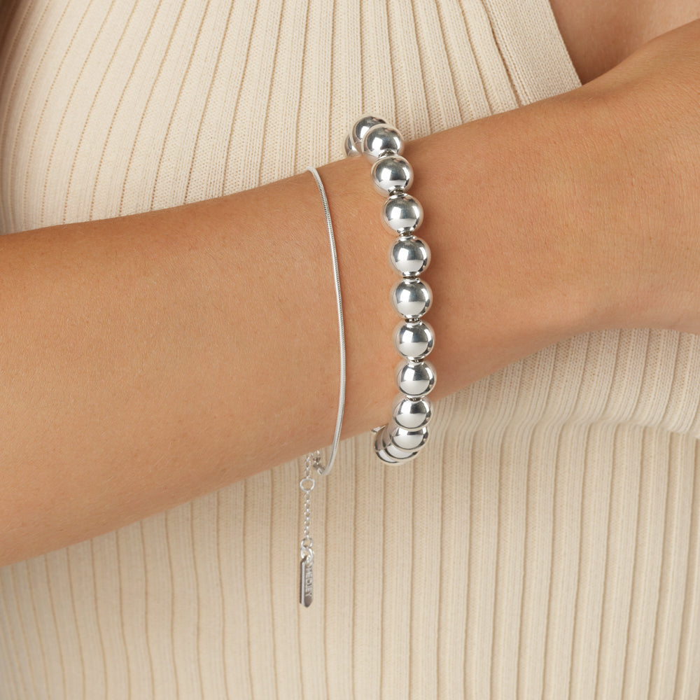 Chunky Ball Bracelet in Silver