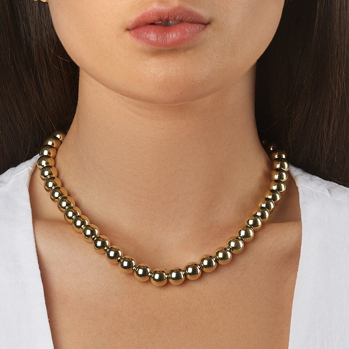 Chunky Ball Necklace in Gold