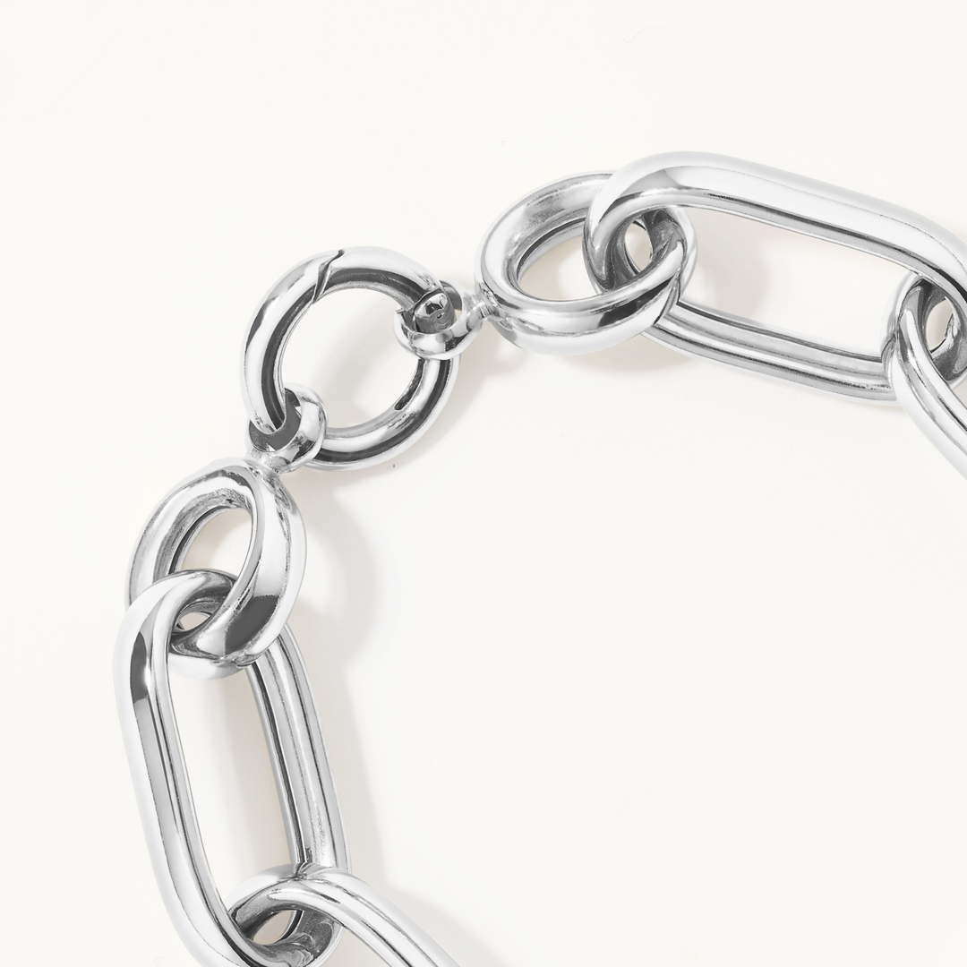 Chunky Paperclip Chain Bracelet in Silver
