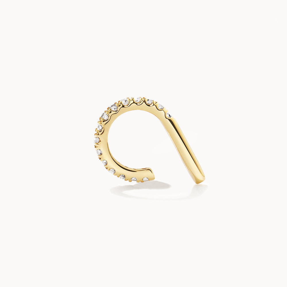 Medley Earrings Diamond Bar Single Ear Cuff in 10k Gold