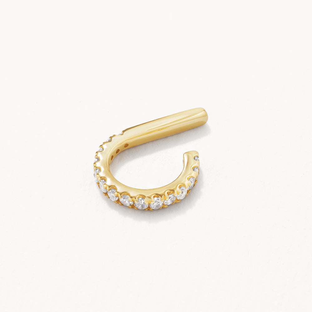 Medley Earrings Diamond Bar Single Ear Cuff in 10k Gold