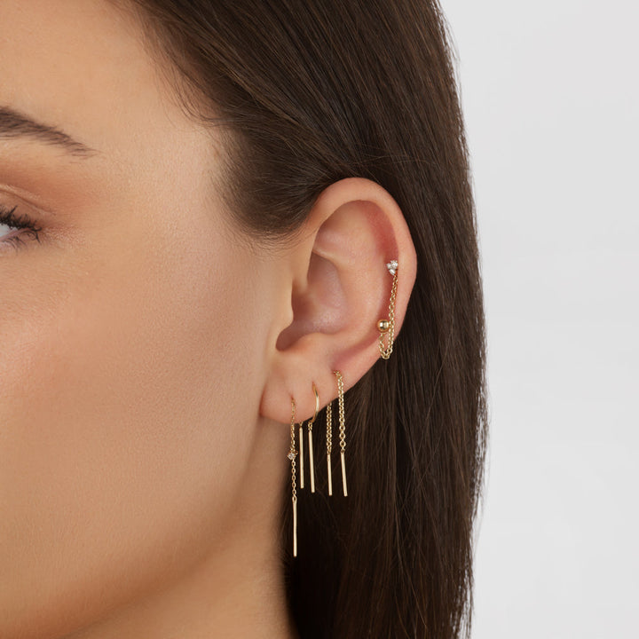 Diamond Lariat Y Single Threader in 10k Gold