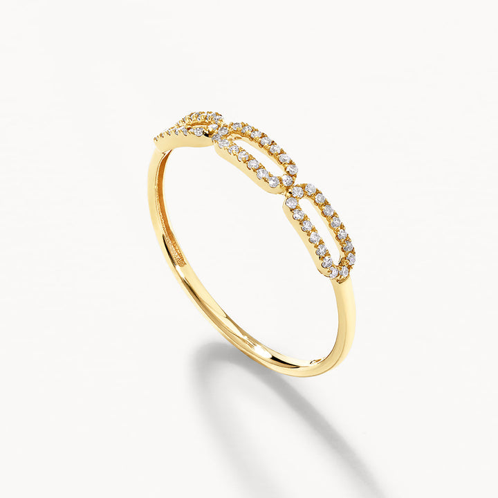 Diamond Paperclip Ring in 10k Gold