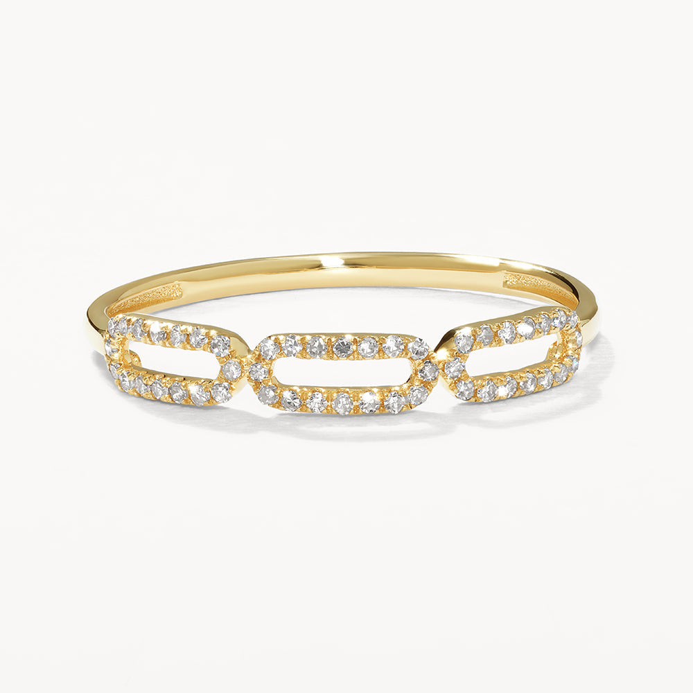 Medley Ring Diamond Paperclip Ring in 10k Gold