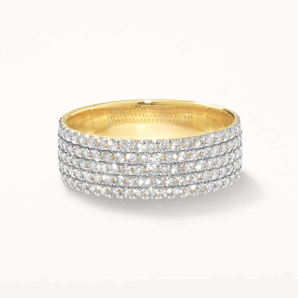 Medley Ring Diamond Pave Boyfriend Ring in 10k Gold