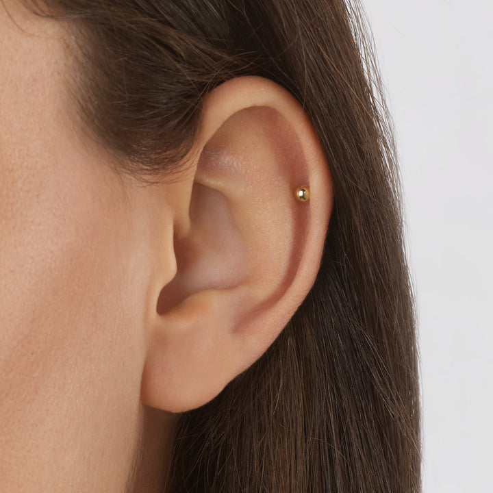 Medley Earrings Ball Helix Single Stud Earring in 10k Gold