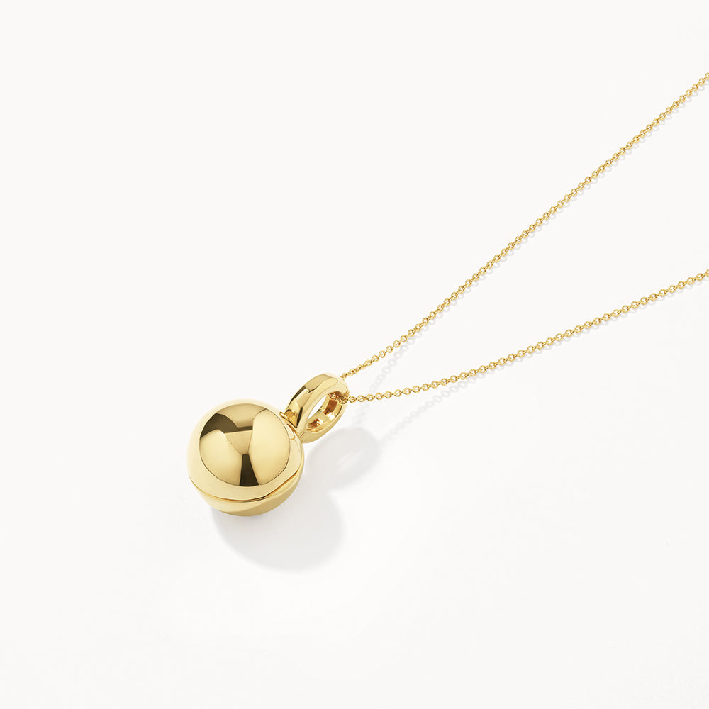 Ball Locket Necklace in Gold