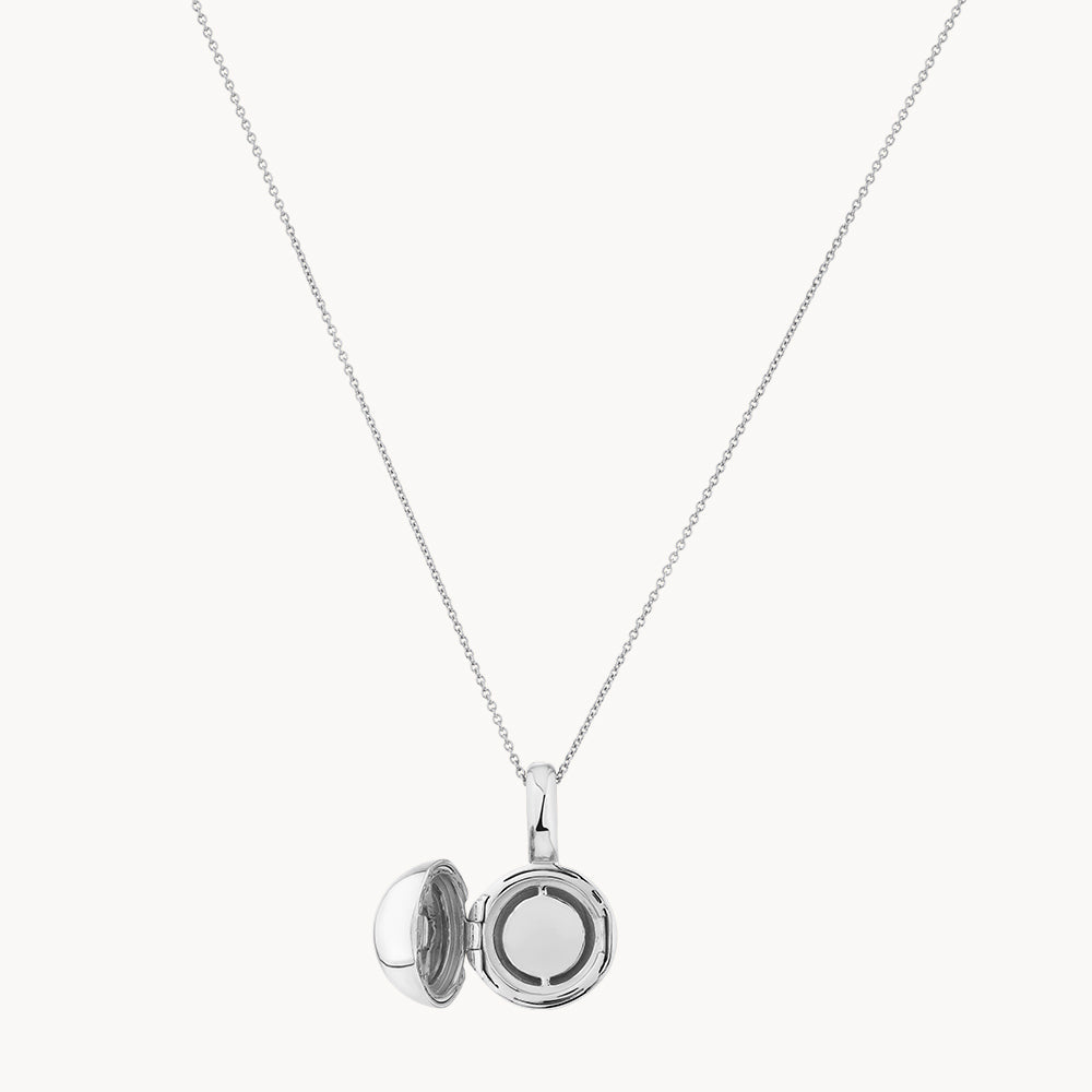 Ball Locket Necklace in Silver