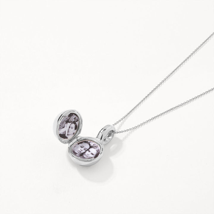 Ball Locket Necklace in Silver