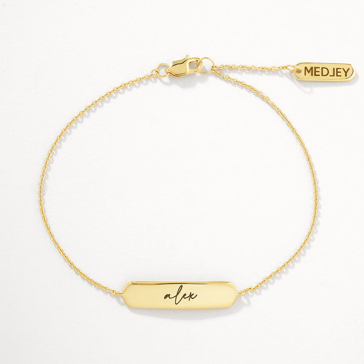 Medley Bangle/Bracelet Engravable Bar Bracelet in Gold