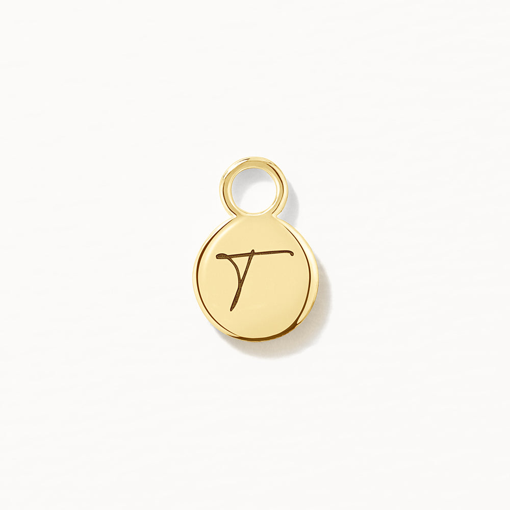 Engravable Circle Charm in 10k Gold