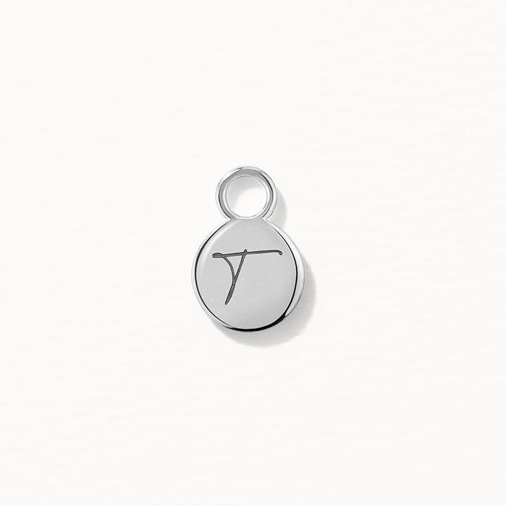 Medley Earrings Engravable Circle Charm in Silver