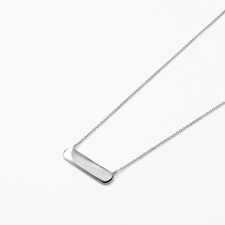 Engravable Horizontal Bar Necklace in Silver