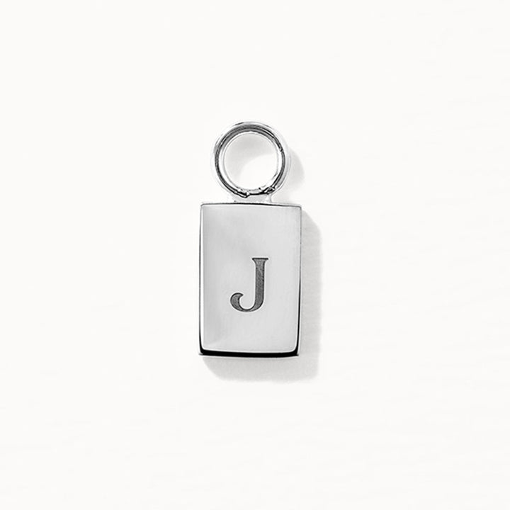Medley Earrings Engravable Rectangle Charm in Silver