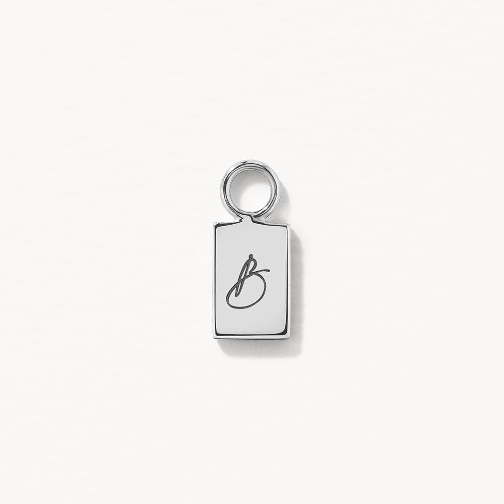 Engravable Rectangle Charm in Silver