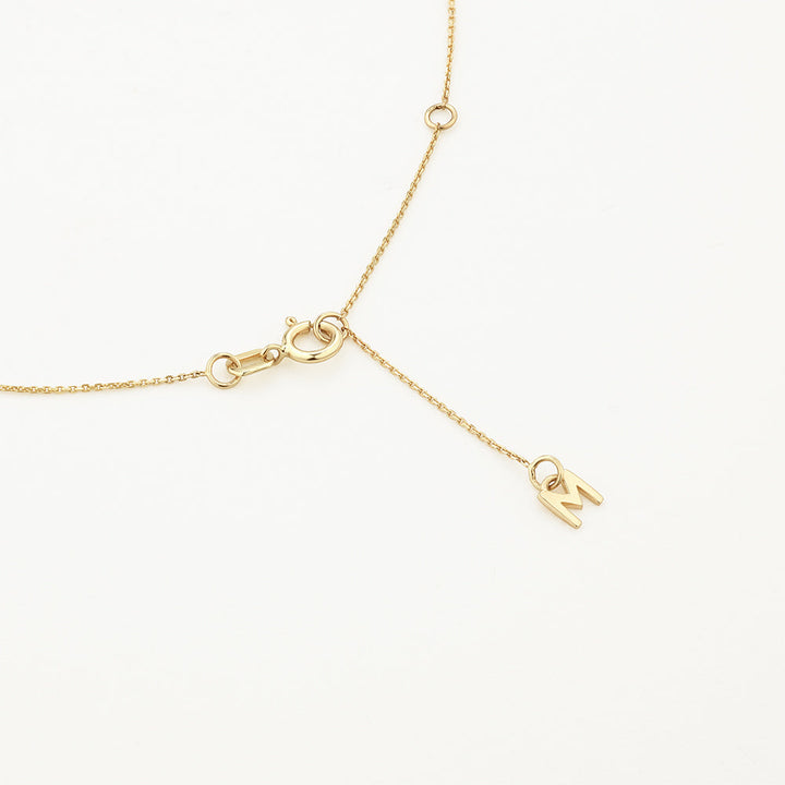 Medley Necklace Engravable Sliding Button Necklace in 10k Gold
