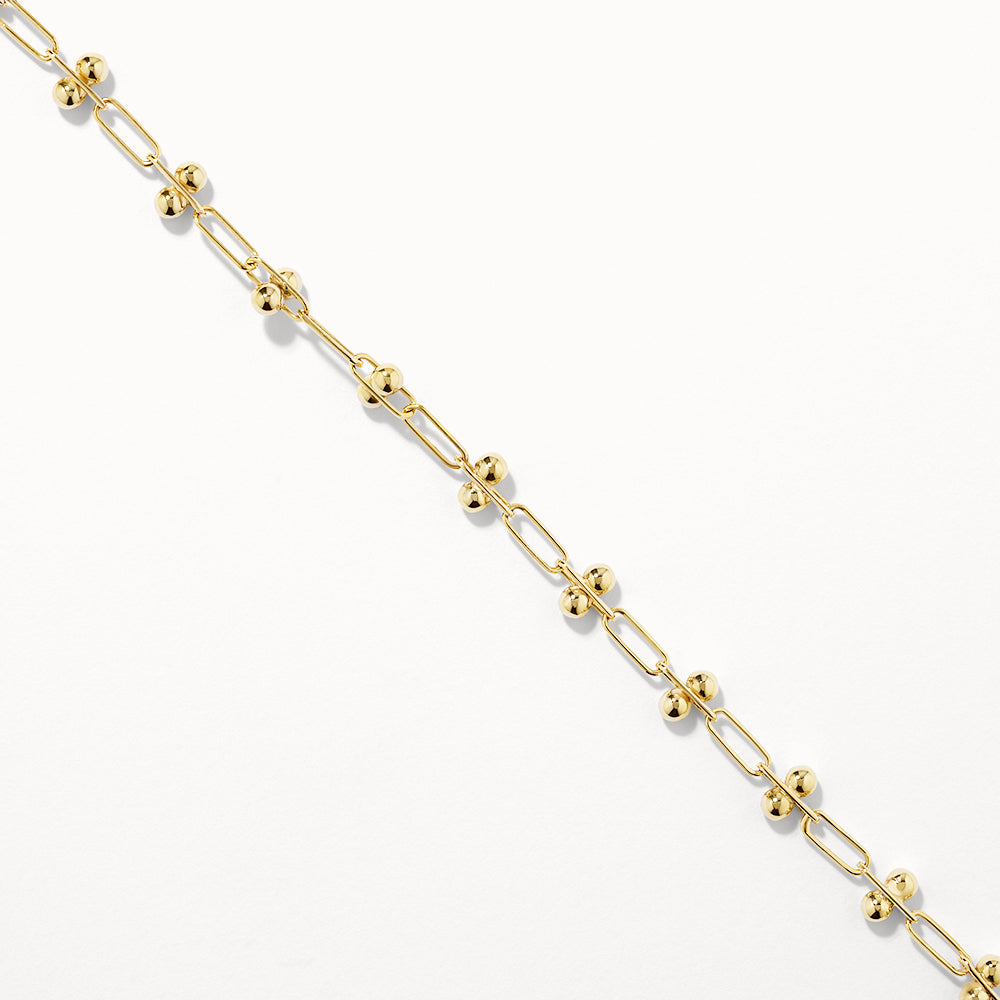 Fine Bauble Paperclip Chain Necklace in Gold