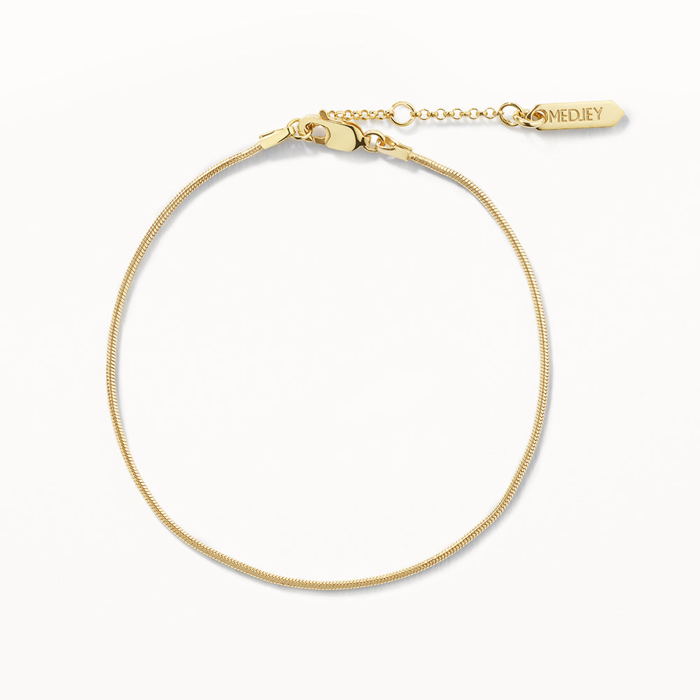 Fine Snake Chain Bracelet in Gold