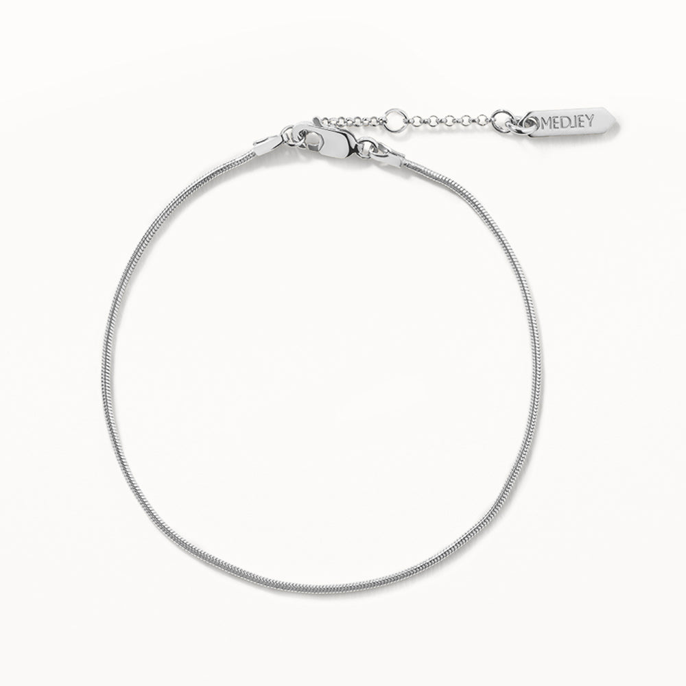 Fine Snake Chain Bracelet in Silver
