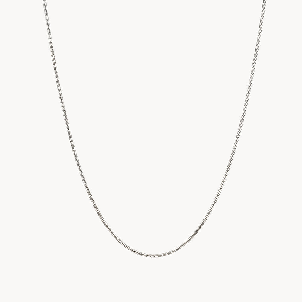 Fine Snake Chain Necklace in Silver