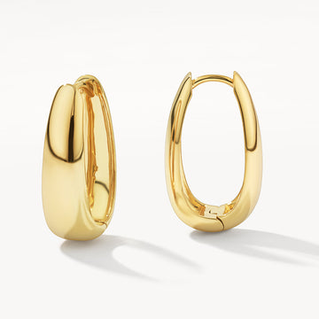 Large Elongated Dome Earring - Gold main image 0